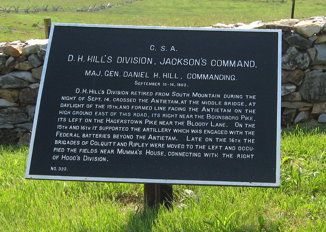 D.H. Hill's Division, Jackson's Command, marker 332 of the War Department Confederate markers at Antietam