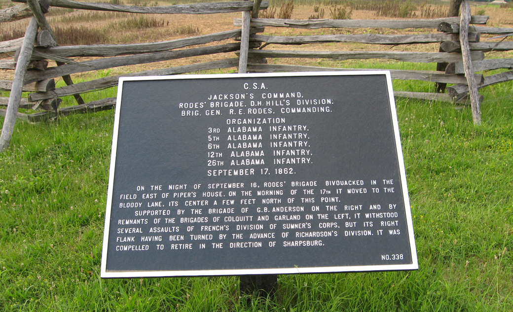 Rodes' Brigade, D.H. Hill's Division, marker 338 of the War Department Confederate markers at Antietam