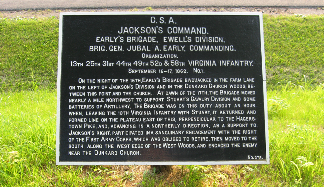 Early's Brigade, Ewell's Division, marker 378 of the War Department Confederate markers at Antietam