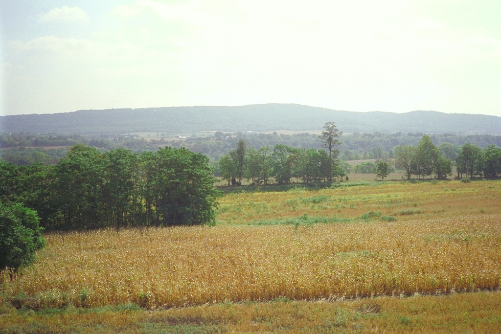 View to the east, with South Mountain in the distance, from the Observation Tower on the Antietam battlefield