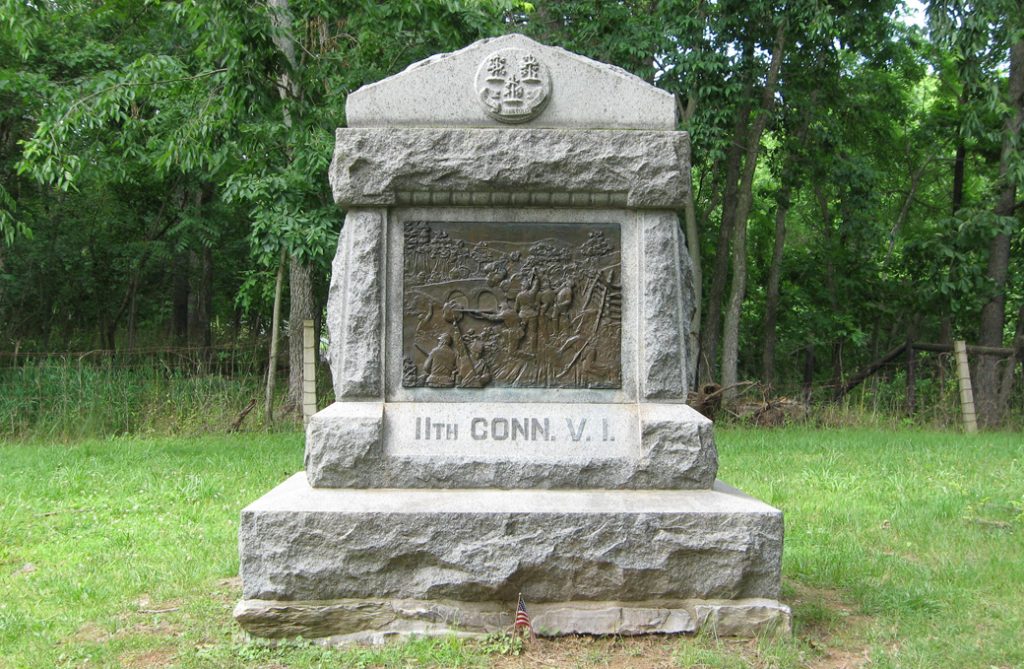 Monument to the 11th Connecticut Volunteer Infantry Regiment on the Antietam battlefield
