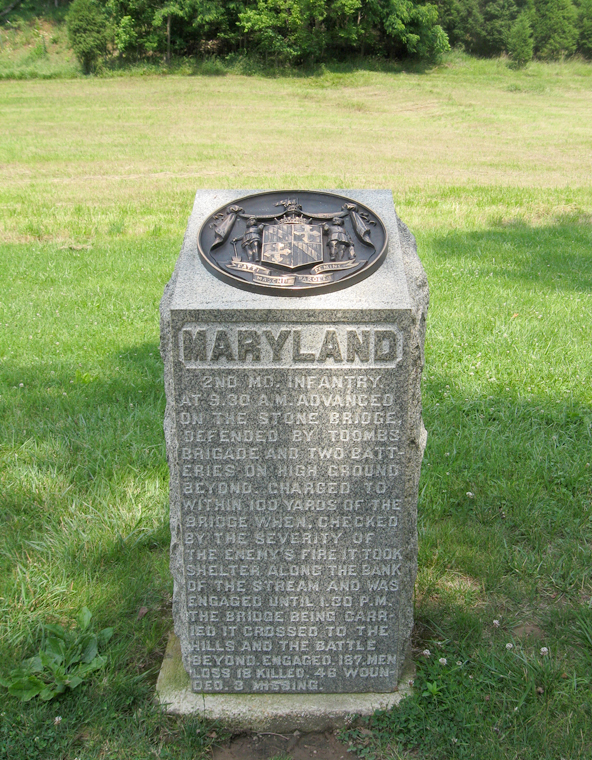 2nd Maryland Volunteer Infantry Regiment (U.S.A.) monument at Antietam