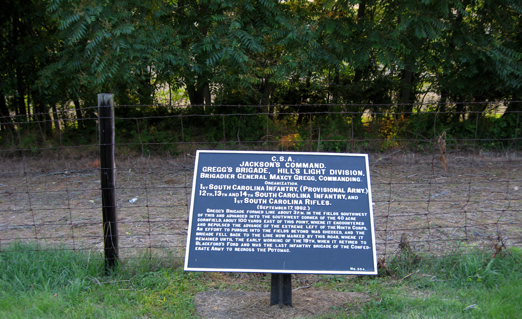 Gregg's Brigade, Hill's Light Division, marker 354 of the War Department Confederate markers at Antietam